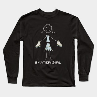 Funny Womens Ice Skating Girl Figure Skater Long Sleeve T-Shirt